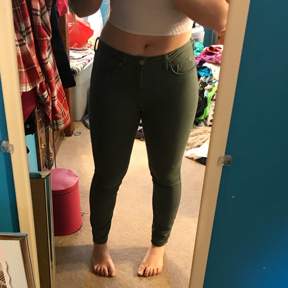 Olive green jeggings
